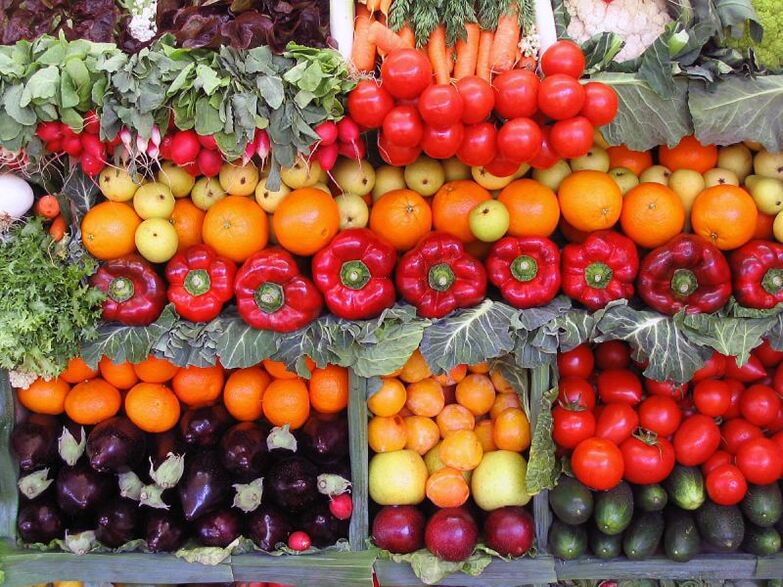 Vitamine per la potenza di frutta e verdura